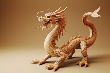 Obraz premium Traditional 3d chinese dragon illustration. 3d character dragon bright colors Banner chinese dragon 2024. New Year of the Dragon 2024