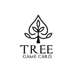 Clover tree bridge card game logo design
