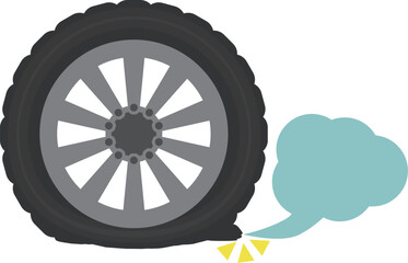 タイヤがパンクしたイメージ素材 © vdck_studio