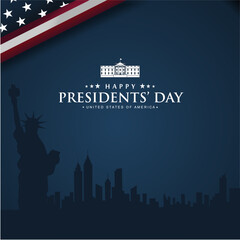 USA President’s Day Greeting Card Design. Banner, Poster, Background, Greeting Card. Vector Illustration.
