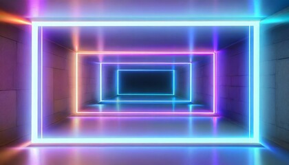 luminous edges square and rectangle frames enhanced with bicolor neon glow