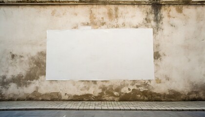 white paper on the wall worn peeling weathered ragged white empty street poster glued paper background