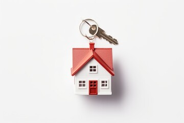 Home Keychain with House Model and Keys