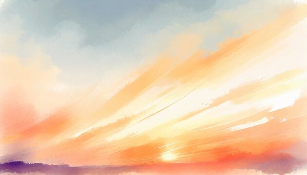 abstract sunset sky background hand painted watercolor texture vector illustration