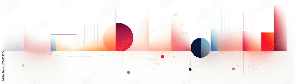Poster banner of graphic design with simple geometric shapes. generative ai