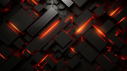 Abstract dark and light neon background with 3d geometric form suitable for web design projects, banner
