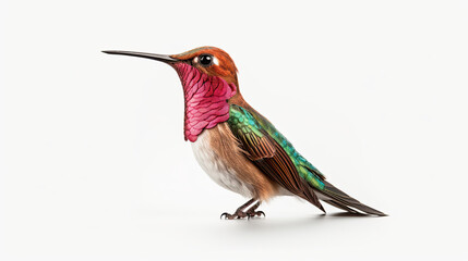 Hummingbird Flying. Isolated on white background