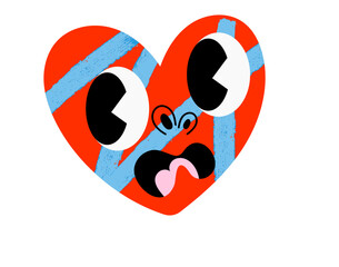 Cute heart character illustration vector