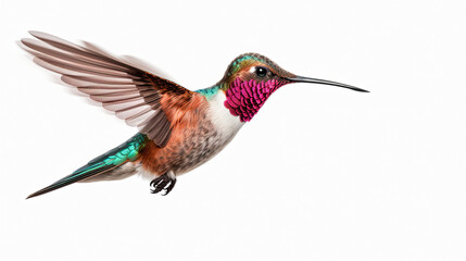 Fototapeta premium Hummingbird Flying. Isolated on white background