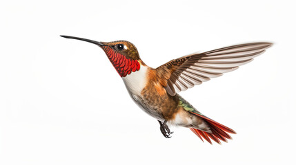 Fototapeta premium Hummingbird Flying. Isolated on white background