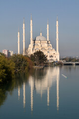 Fototapeta na wymiar Adana / Turkey, Sabanci Central Mosque view.