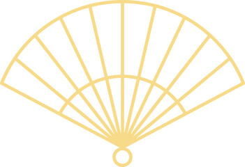 Golden chinese fan element vector