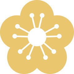 Golden cherry blossom flower element vector
