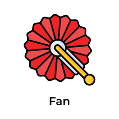 Premium icon of chinese fan modern design style, ready to use vector