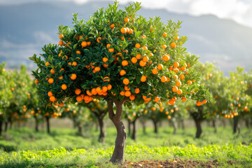 Fototapeta na wymiar Ripe oranges on tree
