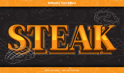 Steak editable text effect in modern trend style