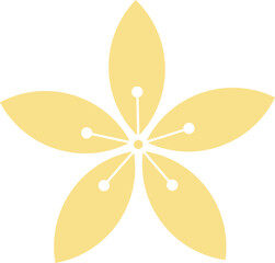 Golden cherry blossom flower element vector