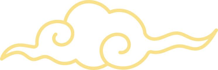 Golden chinese cloud element vector