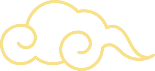 Golden chinese cloud element vector
