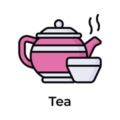 Beautifully designed icon of chinese cultural teapot, trendy editable vector