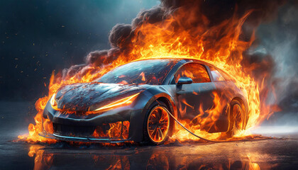 fire in a electric car