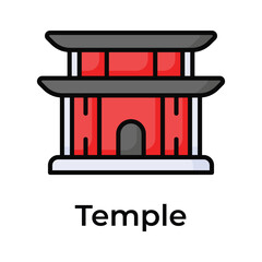 Chinese religious building vector design, chinese temple icon