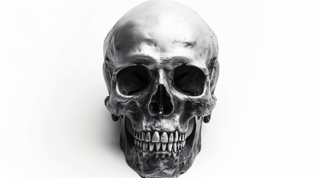 Black and White Human skull