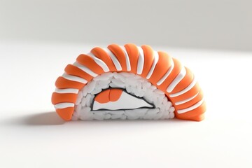 miniature sushi model 3D on white background