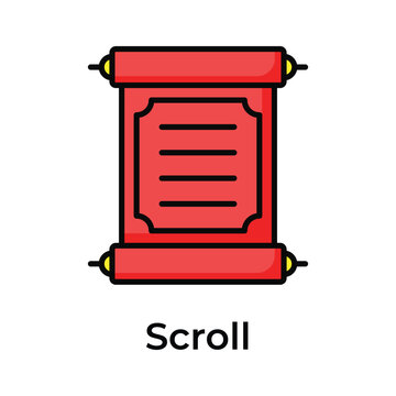 Visually appealing icon of chinese scroll in trendy design style