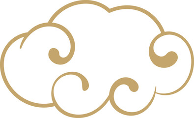 Golden chinese cloud element vector