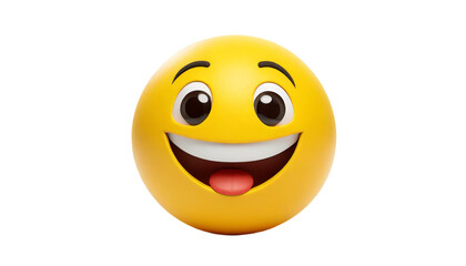 Fototapeta premium Smiling emoticon. Emoticon with happy face. 3d illustration. isolated on transparent background