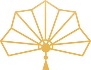 Golden chinese fan element vector