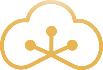 Golden cherry blossom flower element vector