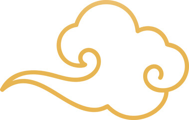 Golden chinese cloud element vector