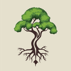 tree life symbol logo design white background