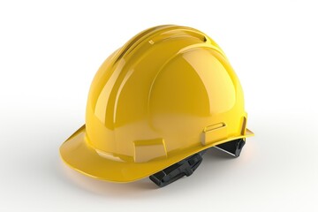 Fototapeta premium Yellow helmet isolated on white background