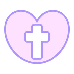 Obraz premium ハート十字架アイコン♪PNG
