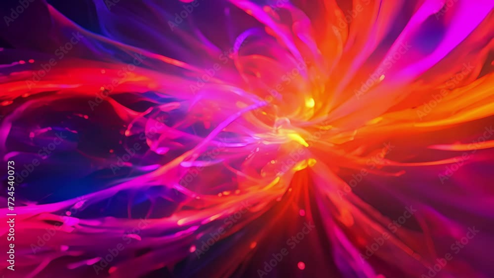 Aufkleber a burst of neon orange and pink creating a vibrant explosion of color in an abstract swirl.
