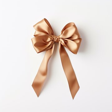 Realistic golden bow isolated on white background. Ribbon. Vector illustration