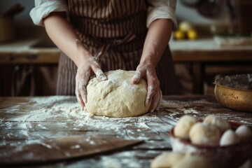 Woman Hands Prepare and Rest the Dough Before Putting the Dough into the Oven