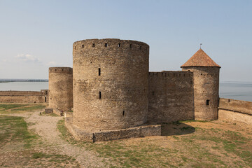 Fototapeta na wymiar A view of Bilhorod-Dnistrovskyi citadel or Akkerman fortress (also known as Kokot) is a historical and architectural monument of the 13th-14th centuries. Bilhorod-Dnistrovskyi. Ukraine