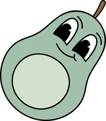 Cute avocado character illustration vector