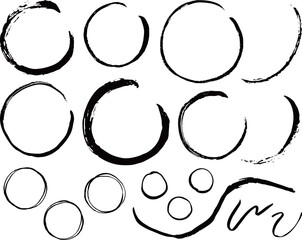 筆の曲線イラストセット（黒）