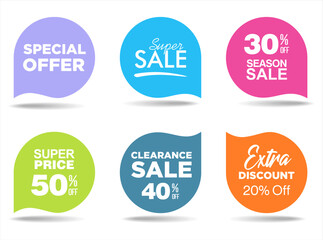 Collection of super sale stickers and tags template 