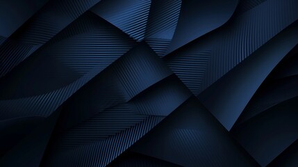 Modern black blue abstract background. Minimal. Color gradient. Dark. Web banner. Geometric shape. 3d effect. Lines stripes triangles. Design. Futuristic. Cut paper or metal effect. Luxury. Premium. - obrazy, fototapety, plakaty