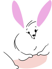 Cute rabbit illustration vector