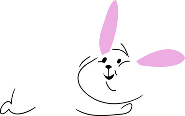Cute rabbit illustration vector