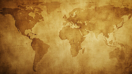 A textured vintage map background, displaying the world in an educational and historical context,...