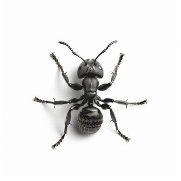 Ant On Wall Black White Photography On White Background, Illustrations Images
