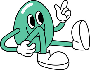 Cute easter egg character illustration vector